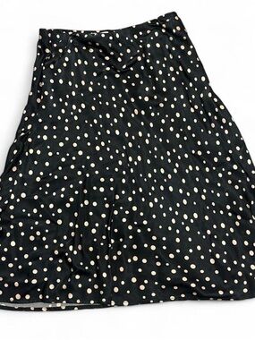 H&M Black A-Line Skirt with Cream Polka Dots